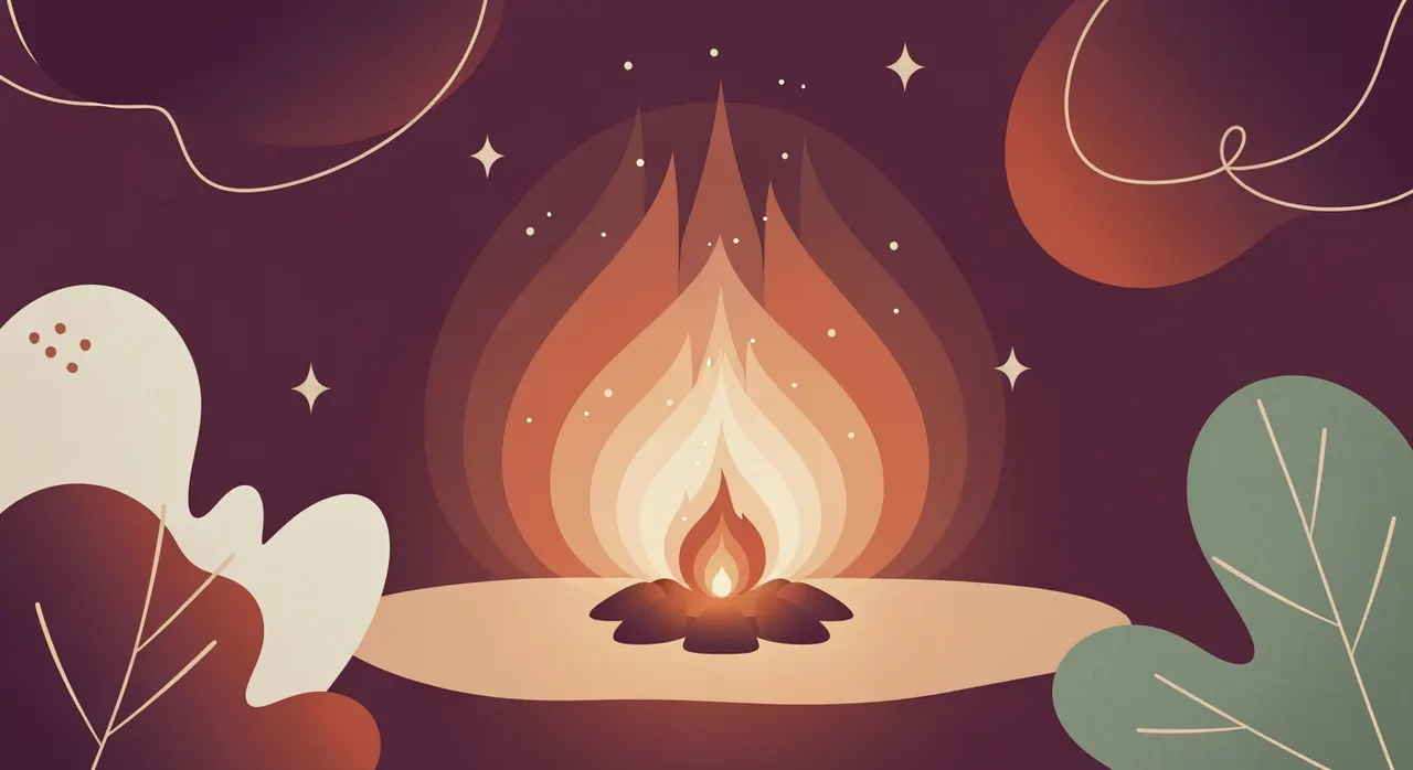 Illustration : une braise se rallume doucement en une lueur chaude, évoquant la récupération après un burn-out